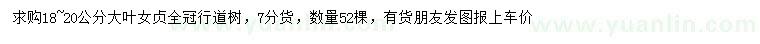 求購18-20公分大葉女貞