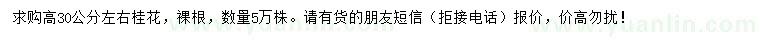 求購高30公分左右桂花