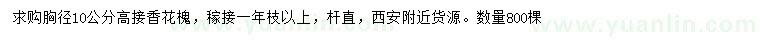 求購(gòu)胸徑10公分高接香花槐