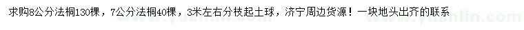 求購(gòu)7、8公分法桐