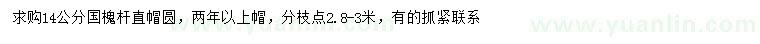 求購(gòu)14公分國(guó)槐