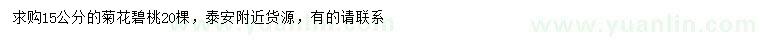 求購(gòu)15公分菊花碧桃