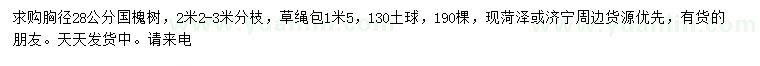 求購胸徑28公分國槐