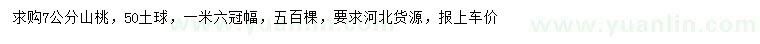求購(gòu)7公分山桃