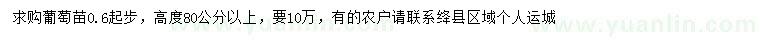 求購(gòu)0.6公分葡萄苗