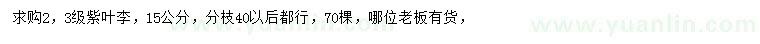 求購(gòu)15公分紫葉李
