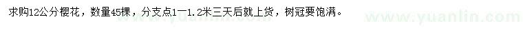 求購(gòu)12公分櫻花