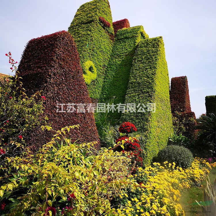 仿真植物造型綠雕 人物綠植雕塑擺件 園林景觀立體綠雕工藝品制