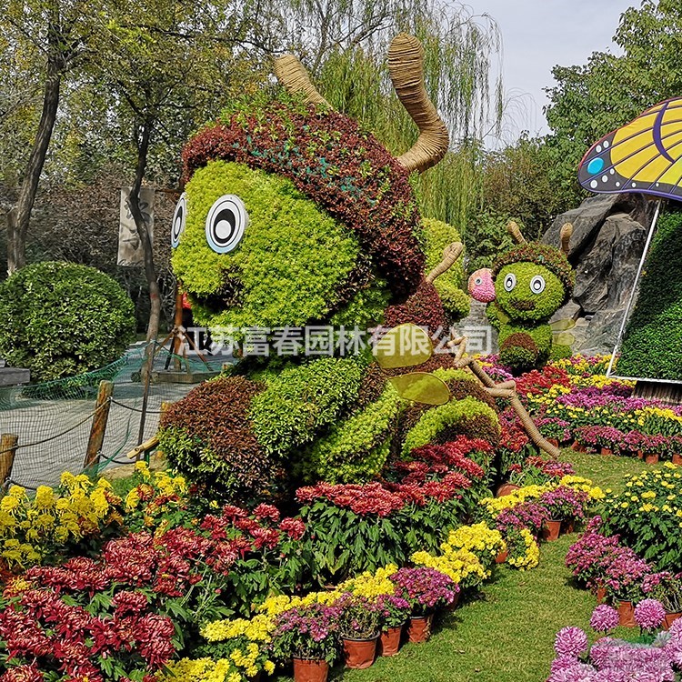 仿真植物造型綠雕 人物綠植雕塑擺件 園林景觀立體綠雕工藝品制