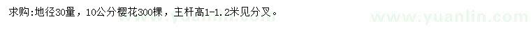 求購(gòu)10公分櫻花