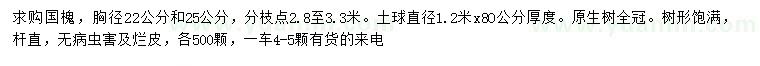 求購胸徑22、5公分國槐