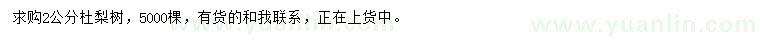求購(gòu)2公分杜梨樹(shù)