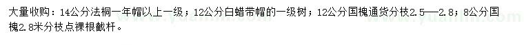 求購法桐、白蠟、國槐