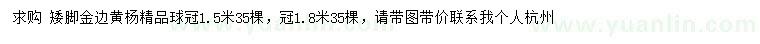 求購(gòu)冠1.5米金邊黃楊精品球