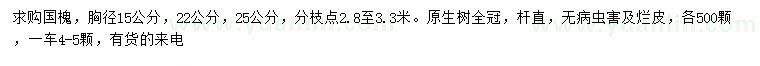 求購胸徑15、22、25公分國槐
