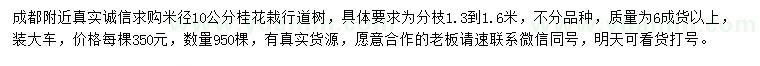 求購米徑10公分桂花