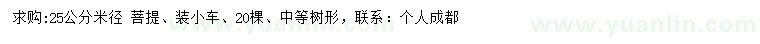 求購25公分米徑菩提