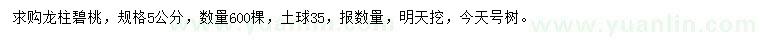 求購5公分龍柱碧桃
