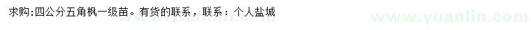 求購4公分五角楓