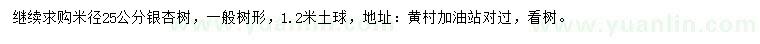 求購米徑25公分銀杏樹