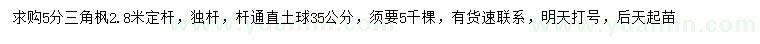求購5公分三角楓