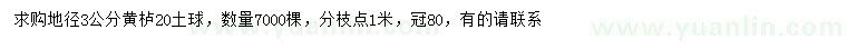 求購(gòu)地徑3公分黃櫨20
