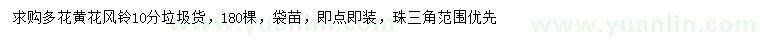 求購10公分多花黃花風鈴木