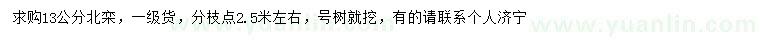 求購(gòu)13公分北欒
