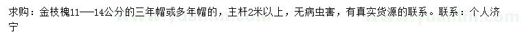 求購(gòu)11-14公分金枝槐