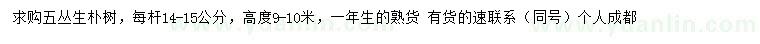 求購高9-10米叢生樸樹