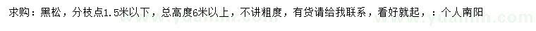 求購(gòu)高6米以上黑松