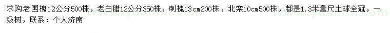 求購老國槐、老白蠟、刺槐等