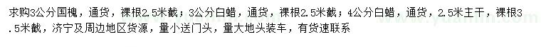 求購3公分國槐、3和4公分白蠟
