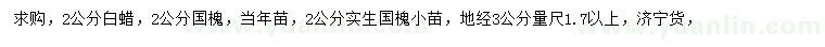 求購(gòu)2公分白蠟、國(guó)槐