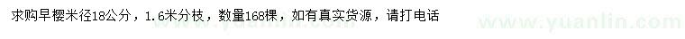 求購米徑18公分早櫻