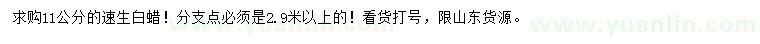 求購(gòu)11公分速生白蠟