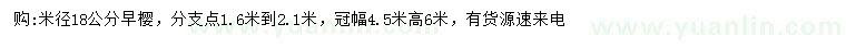 求購米徑18公分早櫻