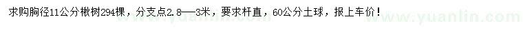 求購胸徑11公分楸樹