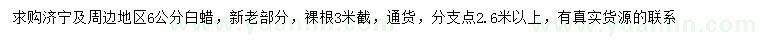 求購6公分白蠟