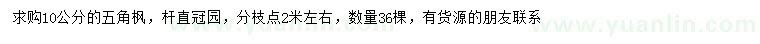求購10公分五角楓