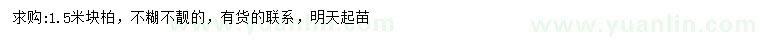 求購1.5米檜柏