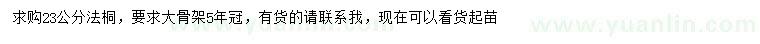 求購23公分法桐