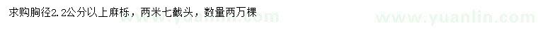 求購(gòu)胸徑2.2公分以上麻櫟