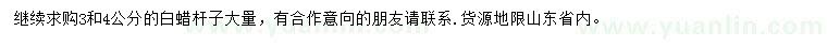 求購3、4公分白蠟桿子