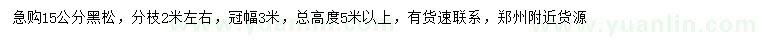 求購(gòu)15公分黑松