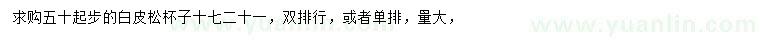 求購(gòu)50公分以上白皮松