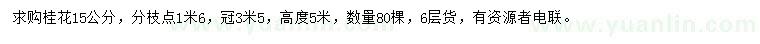 求購(gòu)15公分桂花