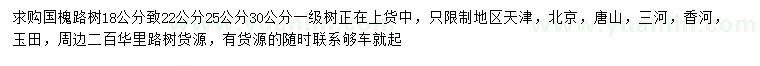 求購18、22、25、30公分國槐