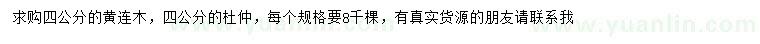求購(gòu)4公分黃連木、杜仲