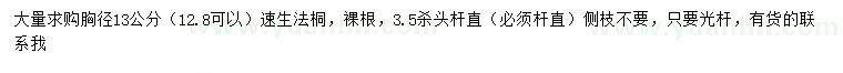 求購胸徑13公分速生法桐